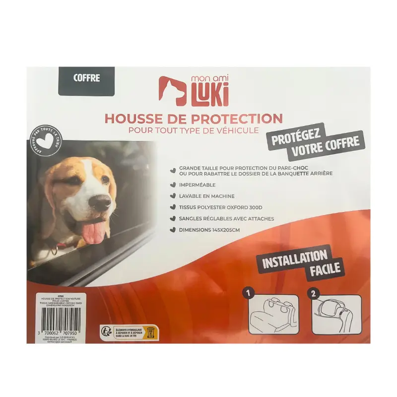 Vente Directe HOUSSE PROTECTION VOITURE COFFRE IMPERMEABLE OXFORD 145x205cm