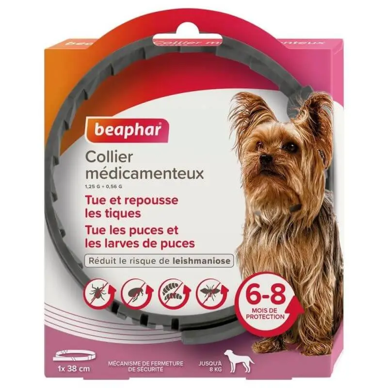 Prix Bas Beaphar collier médicamenteux 1.25 G + 0.56 G pour chiens jusqu&rsquo;à 8 kg