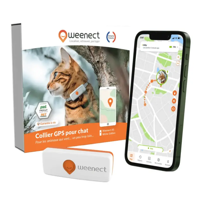 Achetez Aujourd&rsquo;hui Sécurité Chat – Weenect GPS noir XS – 60 X 23 X 12 mm