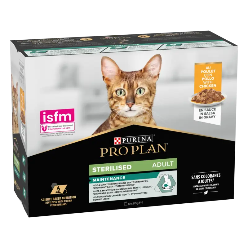 Boîtes Chat – Pro Plan Sachet Sauce Sterilised Poulet – 10 x 85 g Prix Réduit
