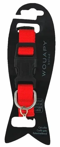 Expédié Aujourd&rsquo;hui Collier Chat – Wouapy Collier nylon Basic line Rouge – 21/31 x 1,5 cm