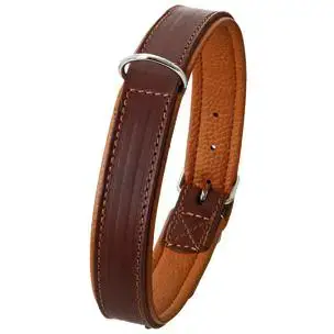 Dernière Chance Collier Chien – Flamingo Collier Rondo doublé Marron – 52 x 2,2 cm