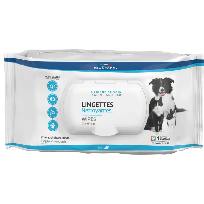 Acheter En Ligne Soin – Francodex Lingettes nettoyantes multi-usages – X100