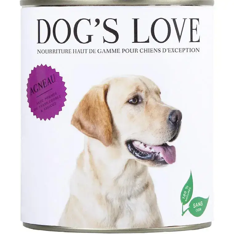 Prix Réduit Boîte Chien – Dog&rsquo;s Love pâtée à l&rsquo;Agneau – 800 gr