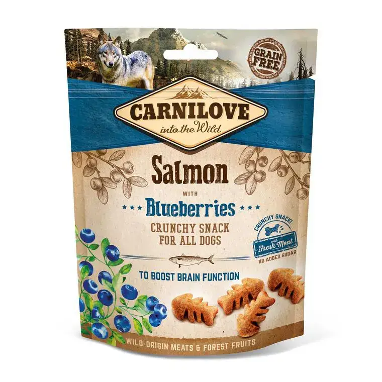Friandises Chien – Carnilove Crunchy saumon et myrtilles – 200 gr Retour Gratuit
