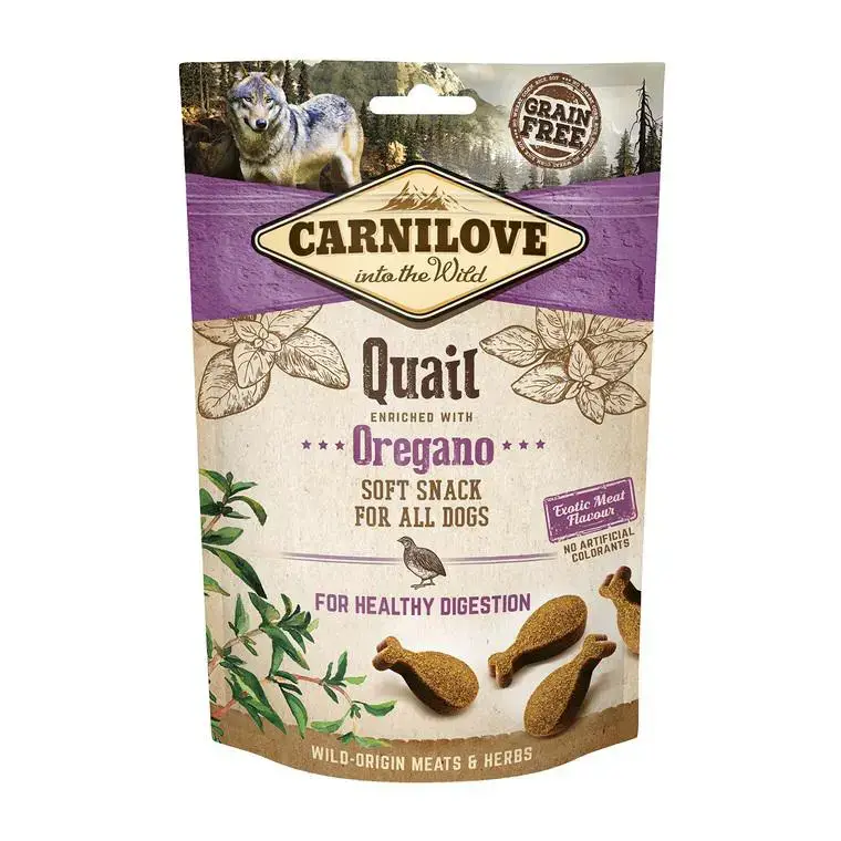 Soldes Friandises Chien – Carnilove Semi-moist caille et origan – 200 gr