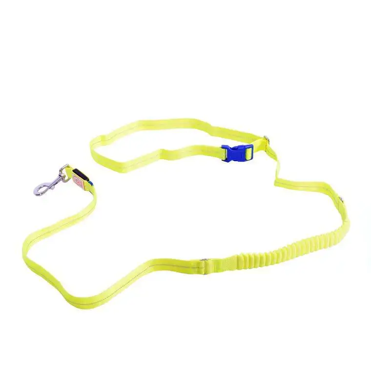 Laisse Chien – Jogging Lumineux USB LED coloris jaune néon – 200 cm / 2,5 cm Solde