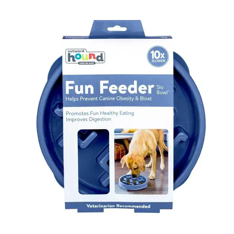 Gamelle Chien – Outward Hound Gamelle anti-glouton Notch Bleu – S Prix Réduit