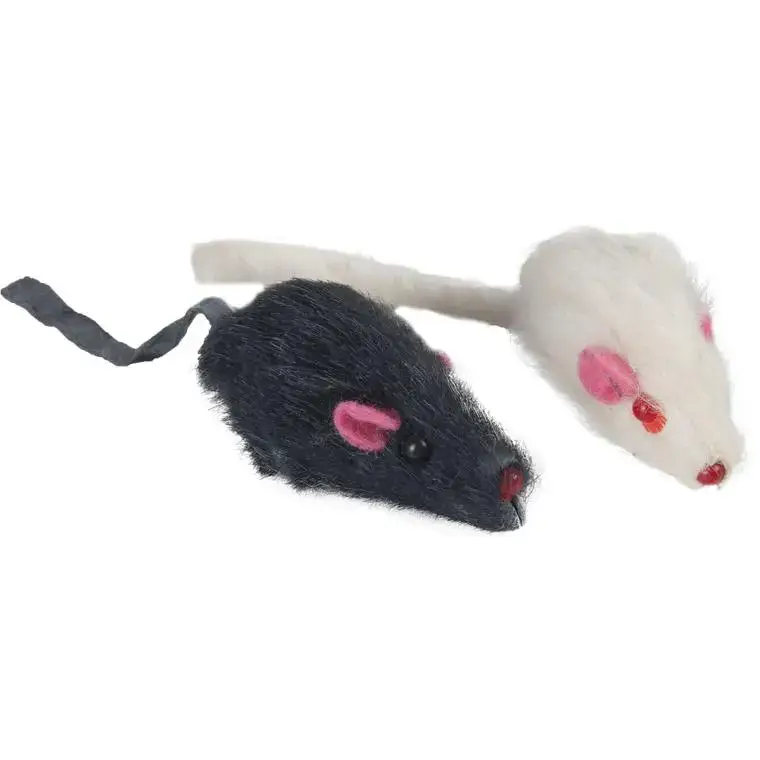 Bon Plan Jouet Chat – Flamingo lot de 2 Souris Blanc et noir – 5 cm