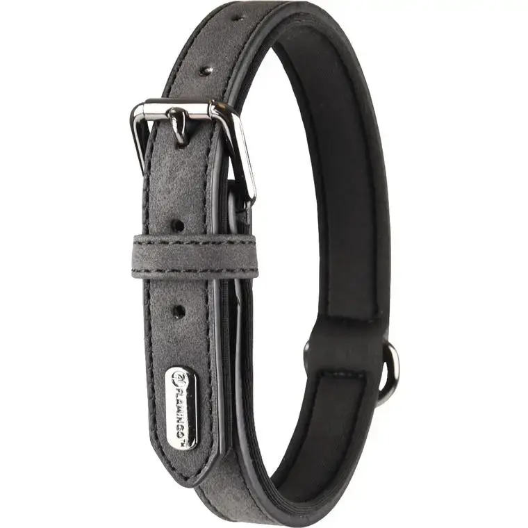 Collier Chien – Flamingo Collier Delu Noir – 24/30 x 1,5 x 0,5 cm Achat Immédiat