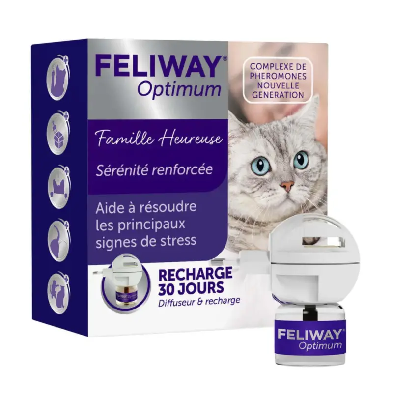 Feliway Optimum – Diffuseur anti-stress + recharge 48 ml Petit Prix