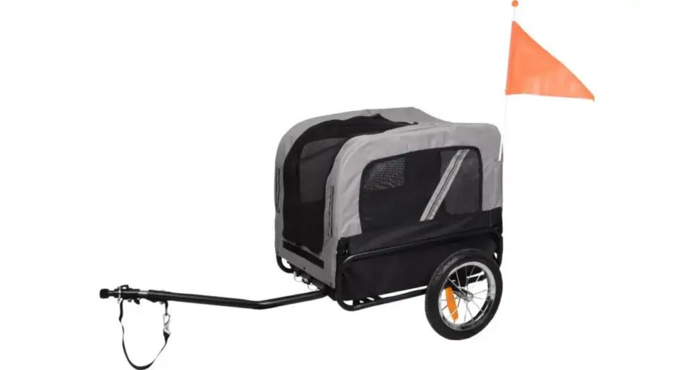 Acheter Direct Transport – Remorque de Vélo Flamingo Gris et Noir – 60 x 43 x 51 cm