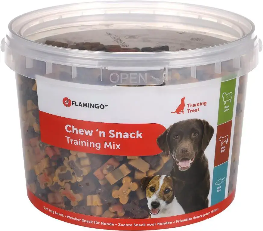Seulement Aujourd&rsquo;hui Flamingo Friandise Chien Chew&rsquo;n Entrainement Snacks Agneau Bœuf & Poisson – 1,8 kg