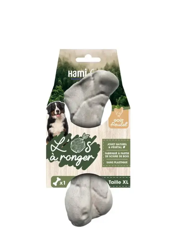 Nouveauté Hamiform Jouet Chien Os à ronger végétal Saveur Poulet XL – 20,5 cm 310 gr