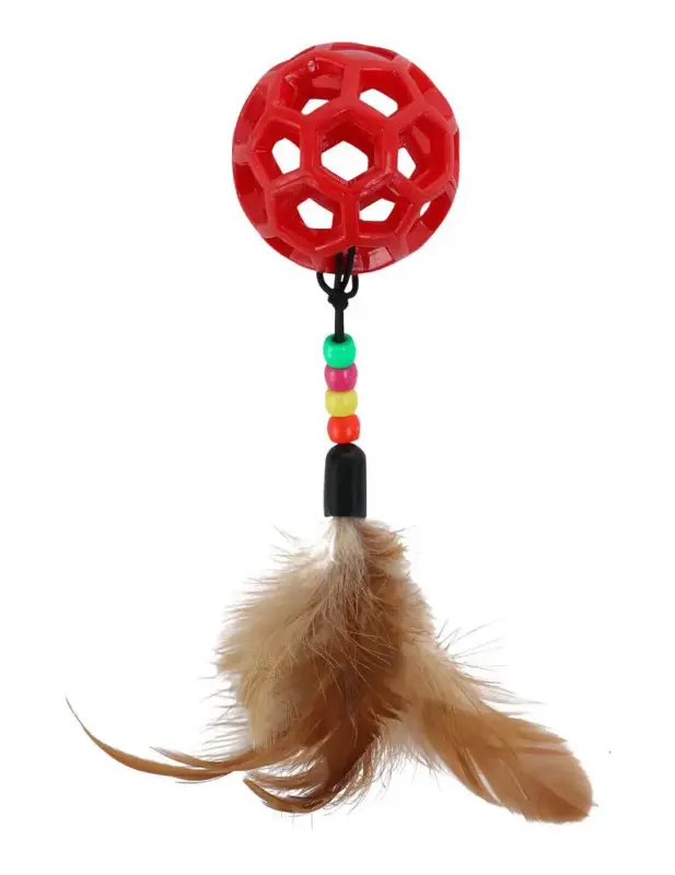 Wouapy Jouet Chat Balle avec queue en perles Rouge Expédié Aujourd&rsquo;hui