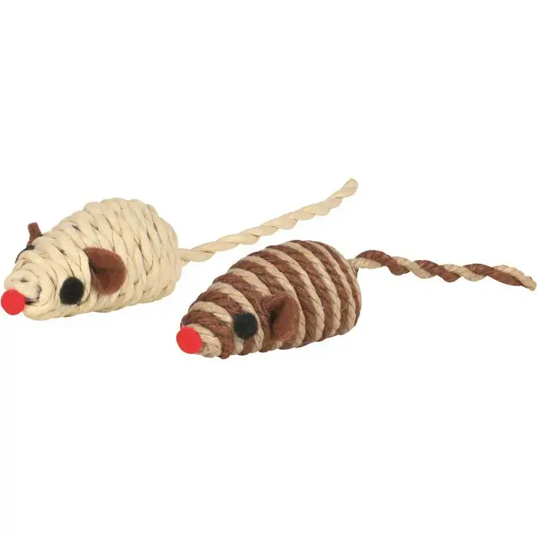 Trixie Souris fil de coton et rabane x1 coloris aléatoire – 5 cm Petit Prix