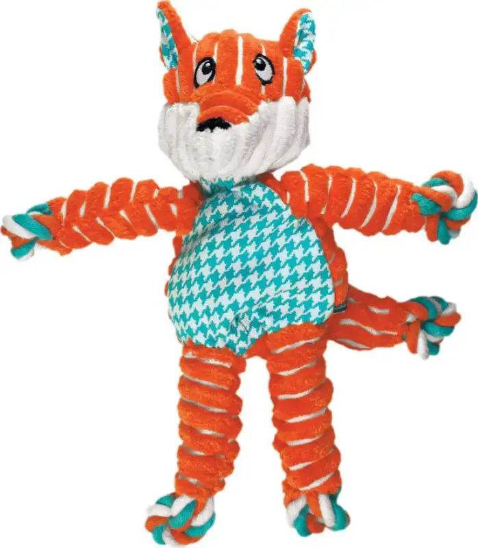 Meilleur Prix KONG® Peluche Renard Et Corde Orange – 22 cm