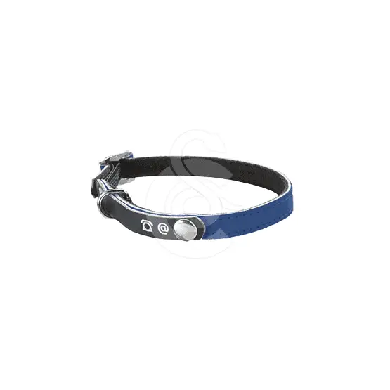 Collier chat cuir synthétique avec porte-adresse Acheter En Ligne