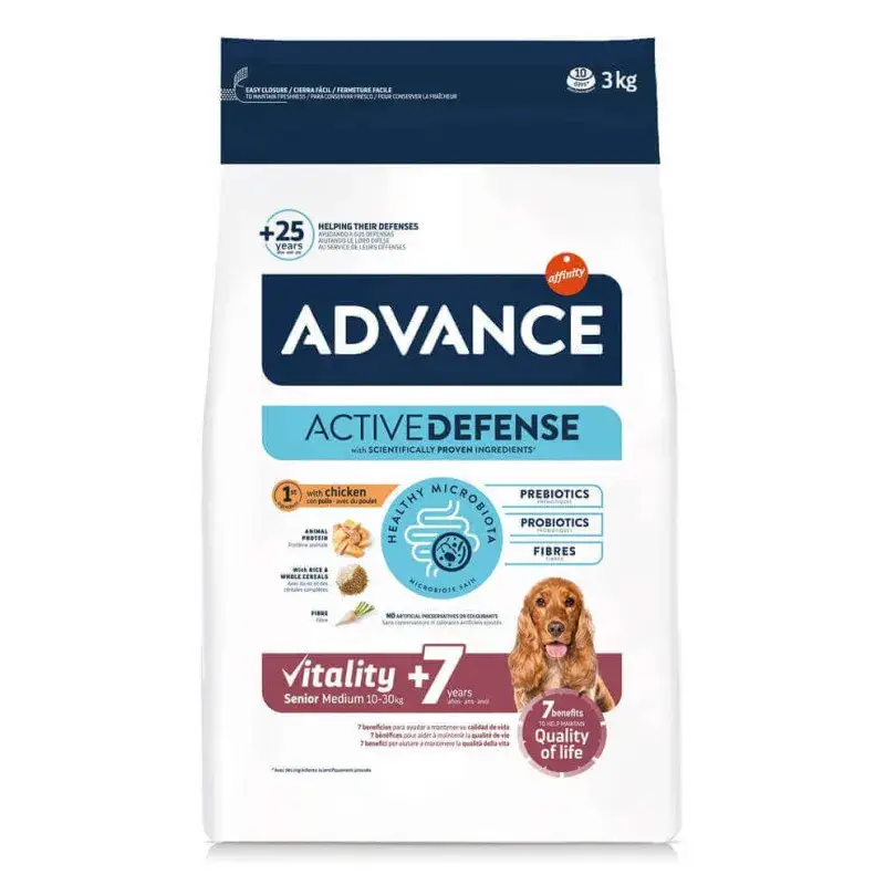 Advance Active Defense Chien Vitality +7 Senior Medium Poul. Expédition Rapide