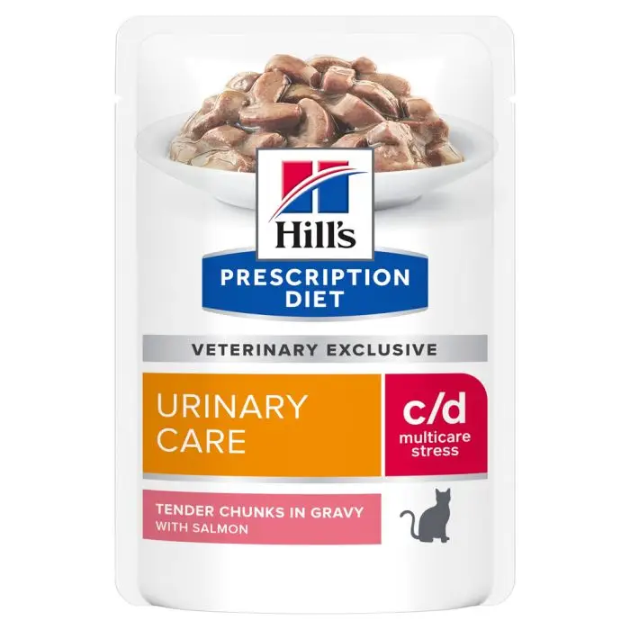 Meilleur Choix Hill&rsquo;s Prescription Diet C/D Urinary Stress sachets pour chat – 12x85g au saumon