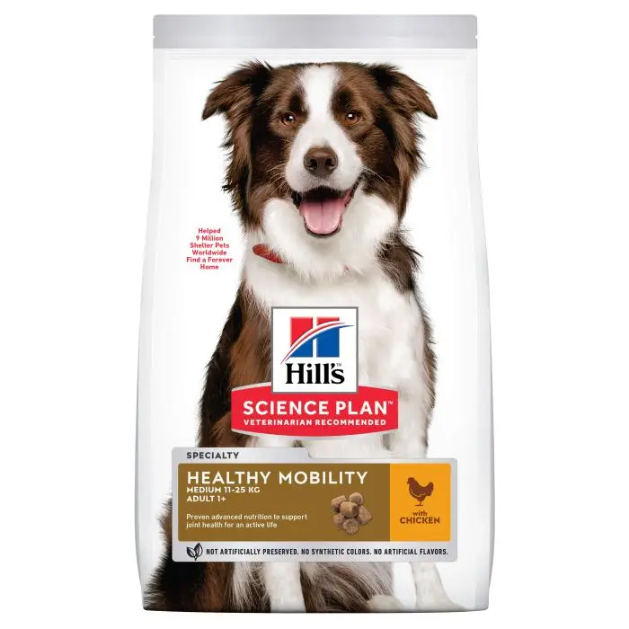Promotion Saisonnière Hill&rsquo;s Science Plan Adult Healthy Mobility Pour Chien Medium Au Poulet 2,5kg