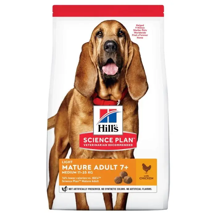 Hill&rsquo;s Science Plan Mature Adult Light Croquettes pour Chien Âgé au Poulet Bon Plan