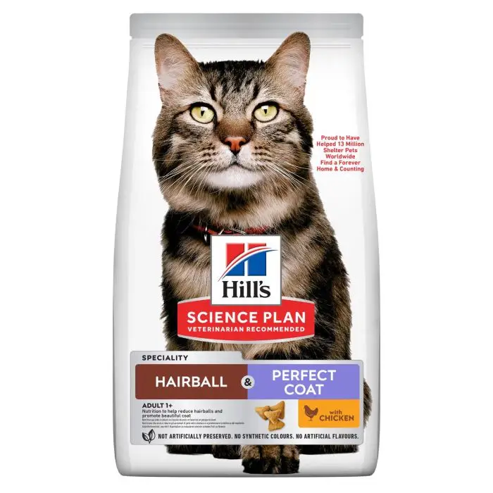 Prix Choc Hill&rsquo;s Science Plan Adult Hairball& Perfect Coat Croquettes Pour Chat Au Poulet 1,5kg