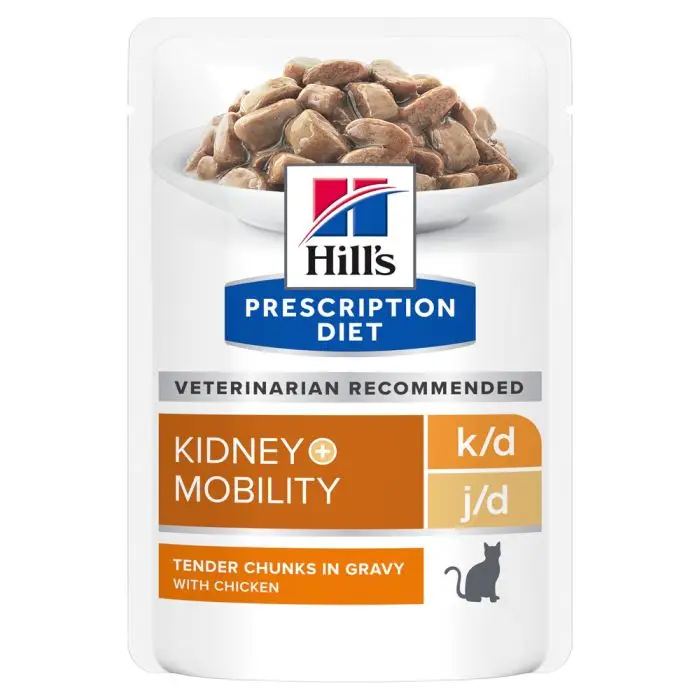 Hill&rsquo;s Prescription Diet K/D + Mobility sachets repas pour chat au poulet 12 x 85g Promotion