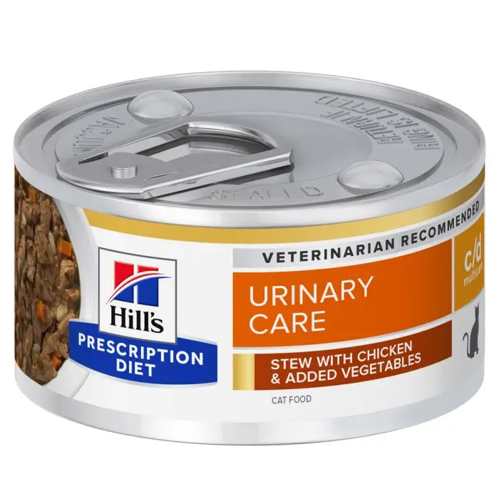 Hill&rsquo;s Prescription Diet C/D Urinary Multicare Boîtes Pour Chat Au Poulet Et Légumes – 24 x 82g Petit Prix