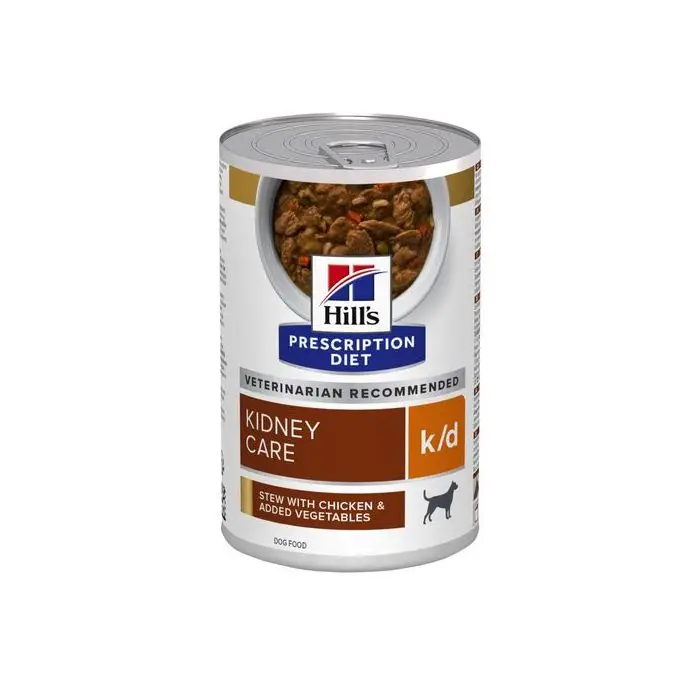 Hill&rsquo;s Prescription Diet K/D Kidney Care Boîte pour chien 1x354g au poulet et légumes Produit De Marque