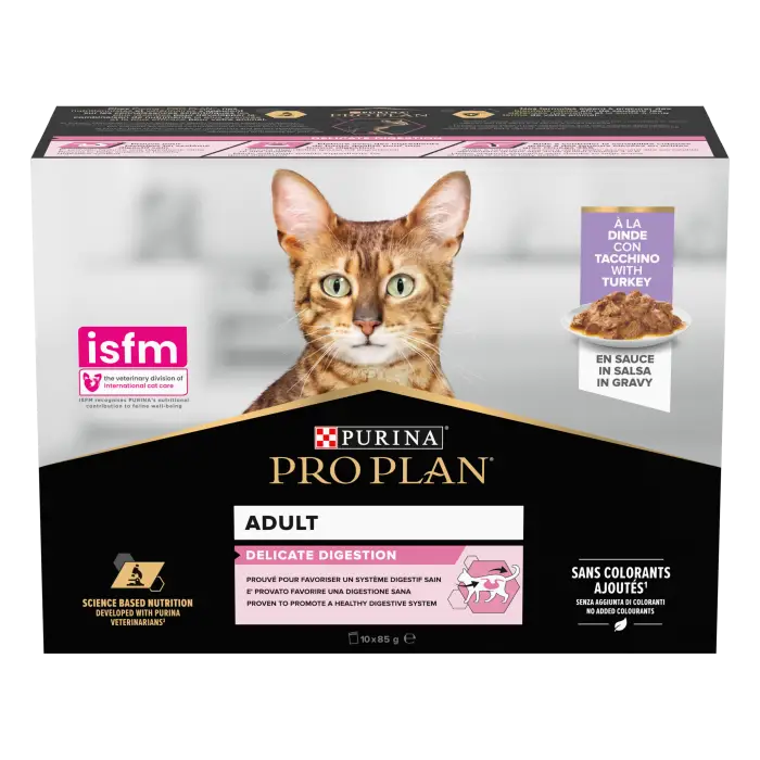 Seulement Aujourd&rsquo;hui Pro Plan Delicate Digestion pour Chat Adulte À La Dinde 10x85g