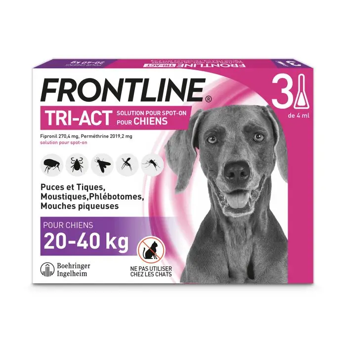 Frontline Tri-act L chien 20 à 40kg Populaire