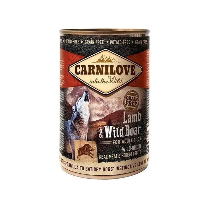 Carnilove Chien Adulte Agneau et Sanglier – Sans Céréales – Boîte de 400g Top Vente