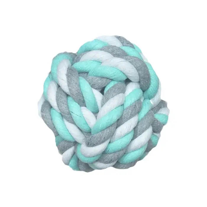 Quantité Limitée Flamingo Jim Balle En Coton pour Chien Menthe/blanc/gris 8,5 Cm