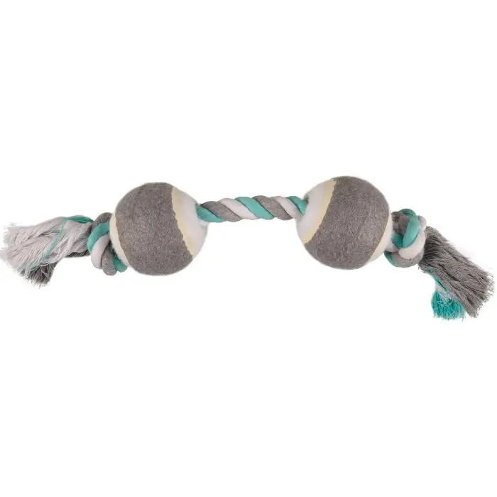 Promotion Flamingo Jim Corde Duotennis En Coton pour Chien blanc/gris 6/40cm