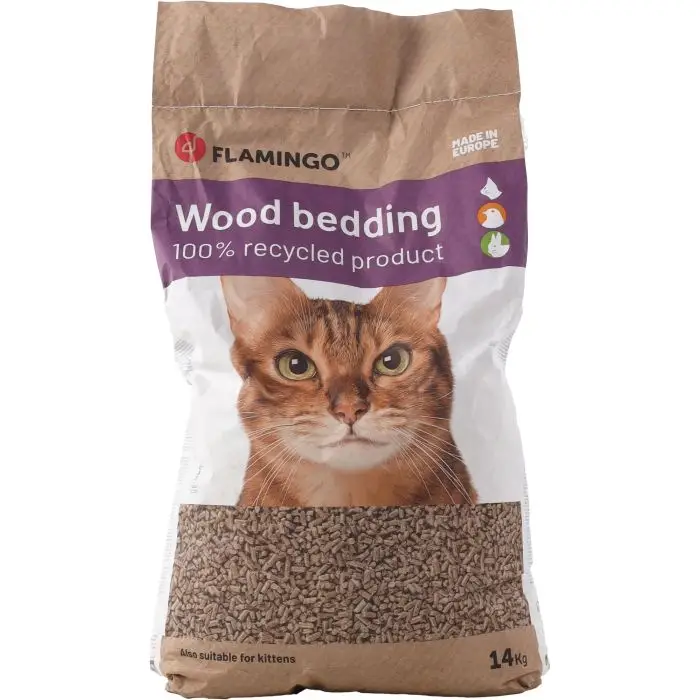 Commander Vite Flamingo Granules De Bois pour Chat 14kg – 25L