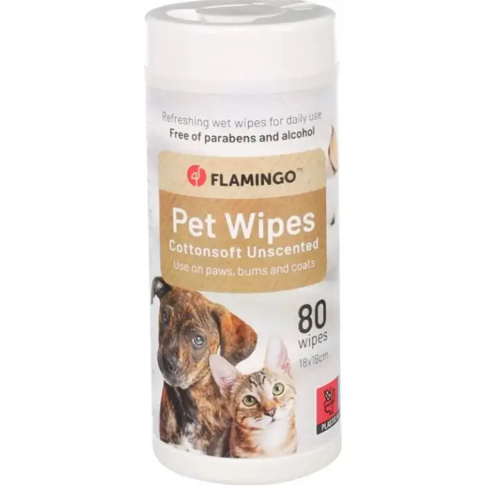 Retour Gratuit Flamingo Lingettes Yeux-Oreilles 80pcs pour Chien & Chat