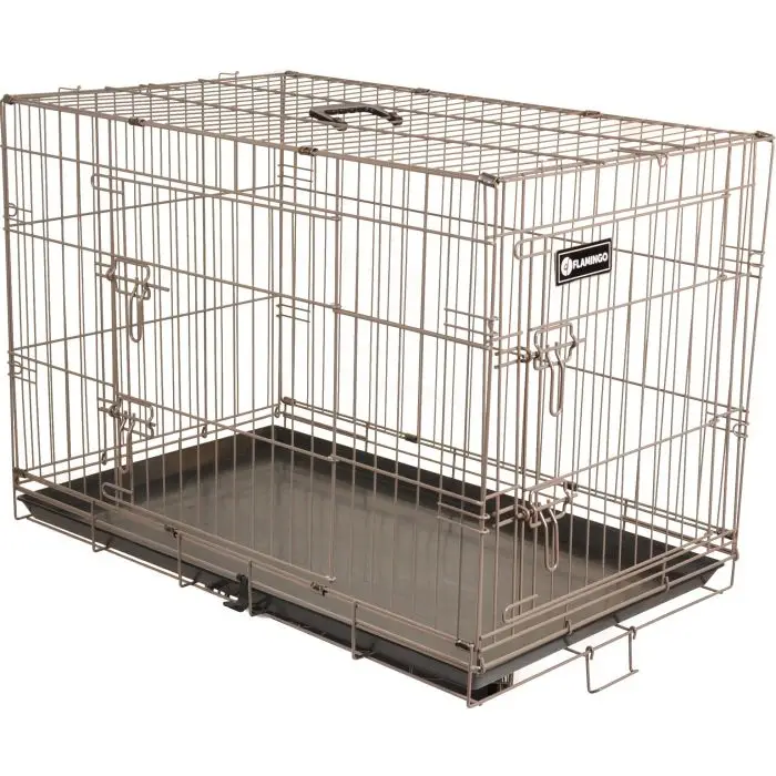 Usine Directe Flamingo Cage Pour Chien Ebo Taupe XL 70x109x77cm