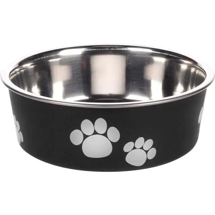 Prix Promo Flamingo Gamelle Kena Noir pour Chien 12cm 300ml