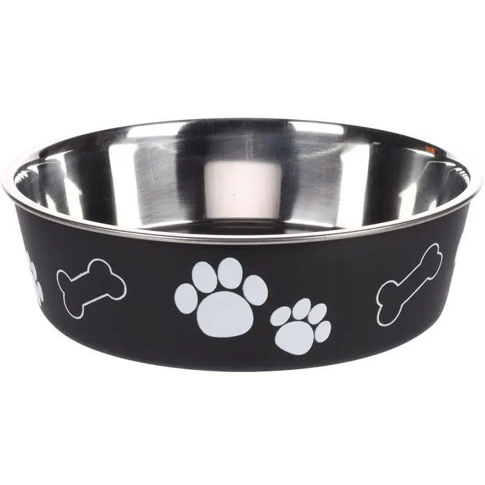 Promotion Flamingo Gamelle Kena Noir pour Chien 17cm 800ml