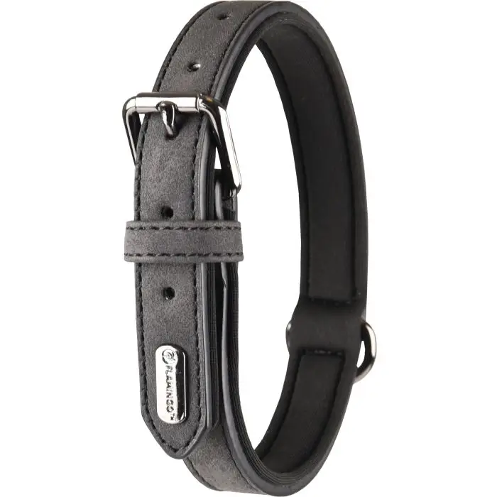 Commander Vite Flamingo Collier Delu Noir pour Chien 42/52cm 25mm