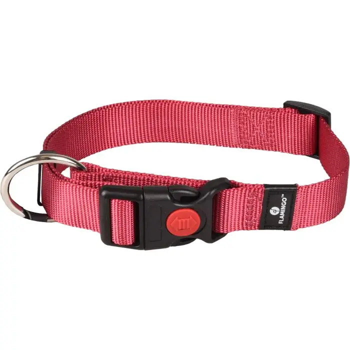 Soldes Flamingo Collier Ziggi Rouge Cerise pour Chien 45-65cm 25mm