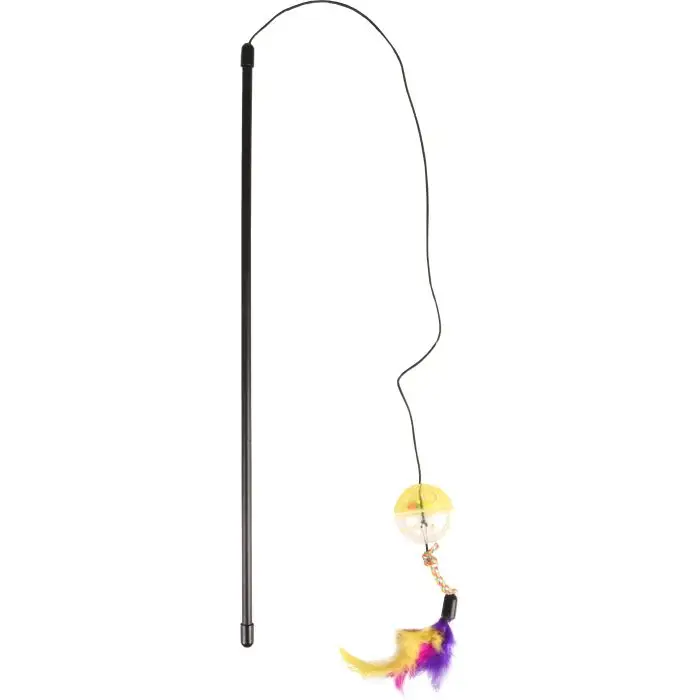 Dernière Chance Flamingo Canne À Pêche Frizz Balle + Plumes pour Chat 50cm