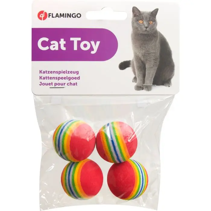 Dernier Modèle Flamingo Softball Arc-En-Ciel pour Chat 4pc