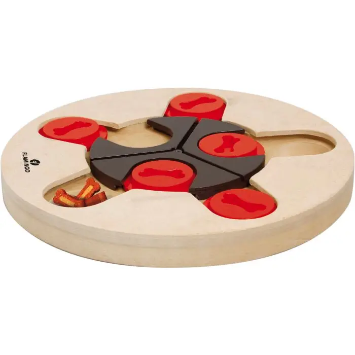 Vente Directe Flamingo Wooden Brain Train Jouet pour Chien Athena-25cm