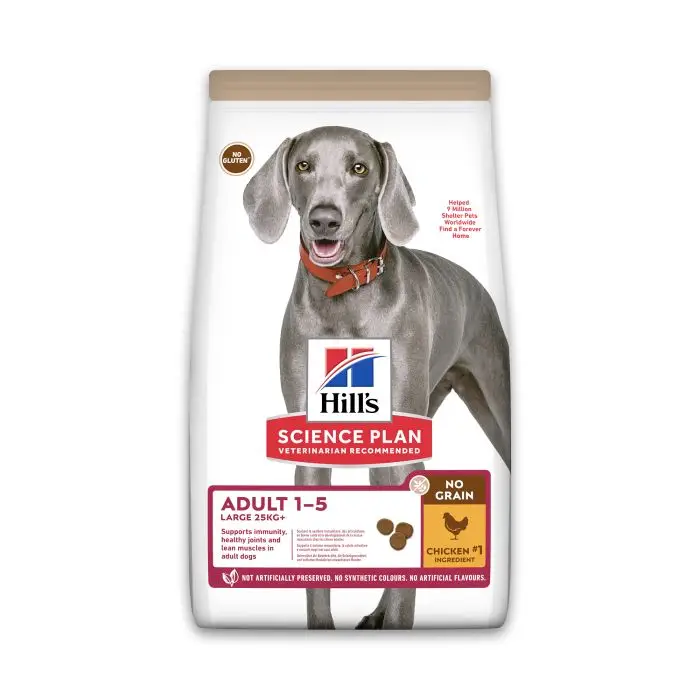 Hill&rsquo;s Science Plan Adult No Grain Large Breed Croquettes Sans Céréales Pour Chien Adulte De Grande Race Au Poulet – 14Kg Promotion