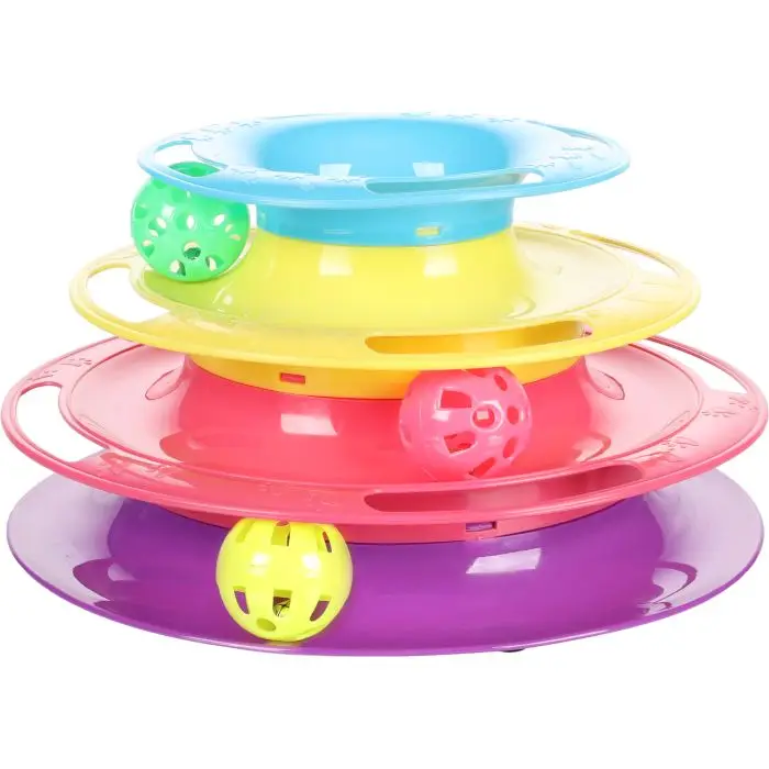 Promotion Flamingo Jouet Chat Bagera Tour De Chat + Balles Dia.24x13cm