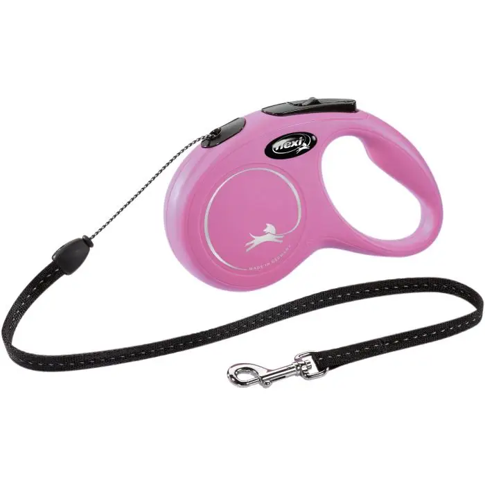 Laisse Flexi New Classic Cordon S/5m Rose Dernier Modèle