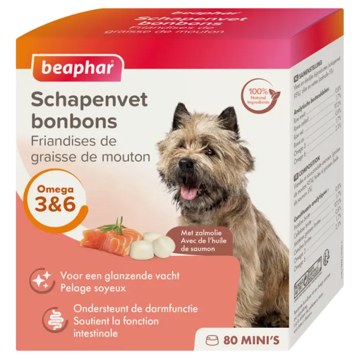 Beaphar Friandises De Graisse De Mouton Mini Saumon 245g Prix Réduit