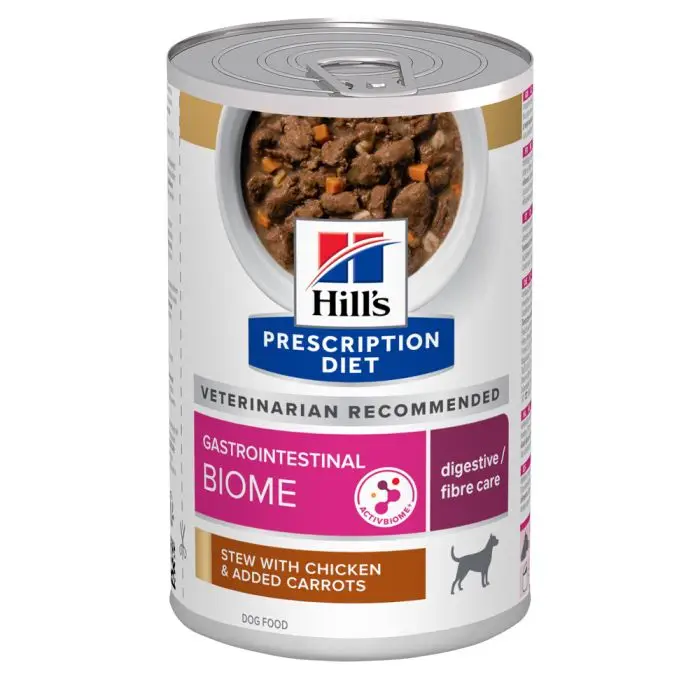 Hill&rsquo;s Prescription Diet Gastrointestinal Biome Mijoté pour chien 12x345g Expédition Rapide